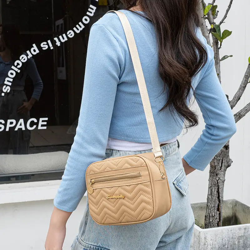 White Water Ripple Embroidered Crossbody Bag for Women