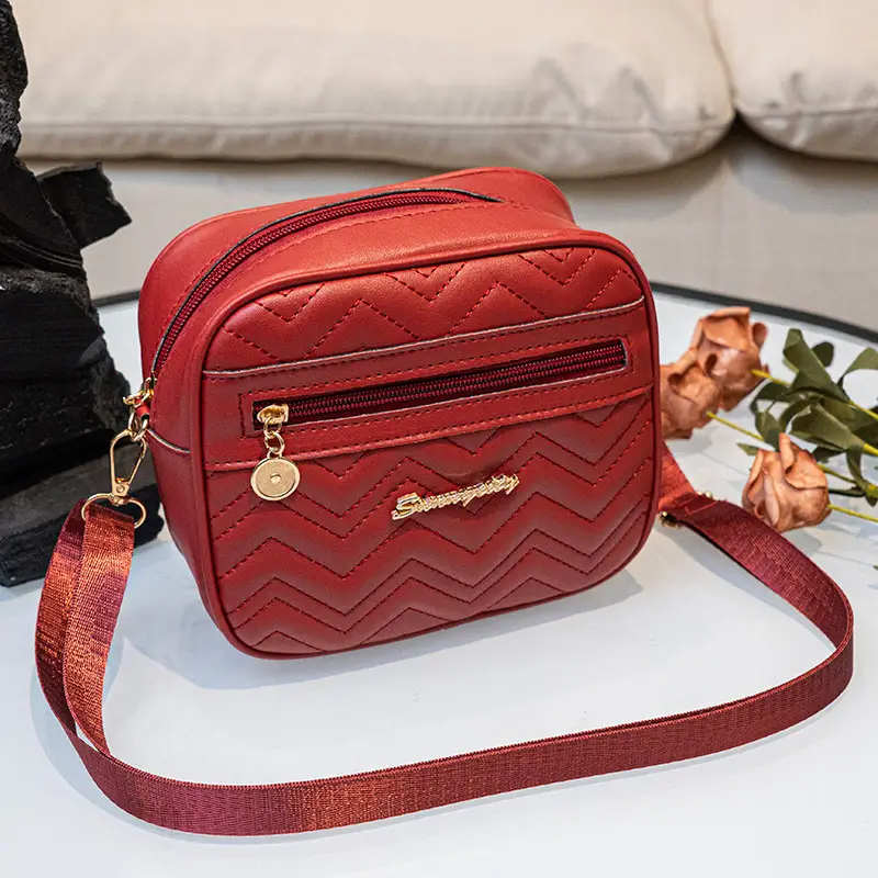 White Water Ripple Embroidered Crossbody Bag for Women