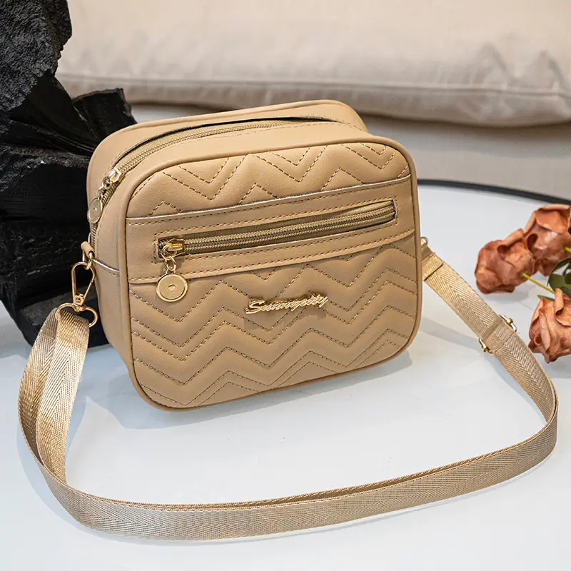 White Water Ripple Embroidered Crossbody Bag for Women