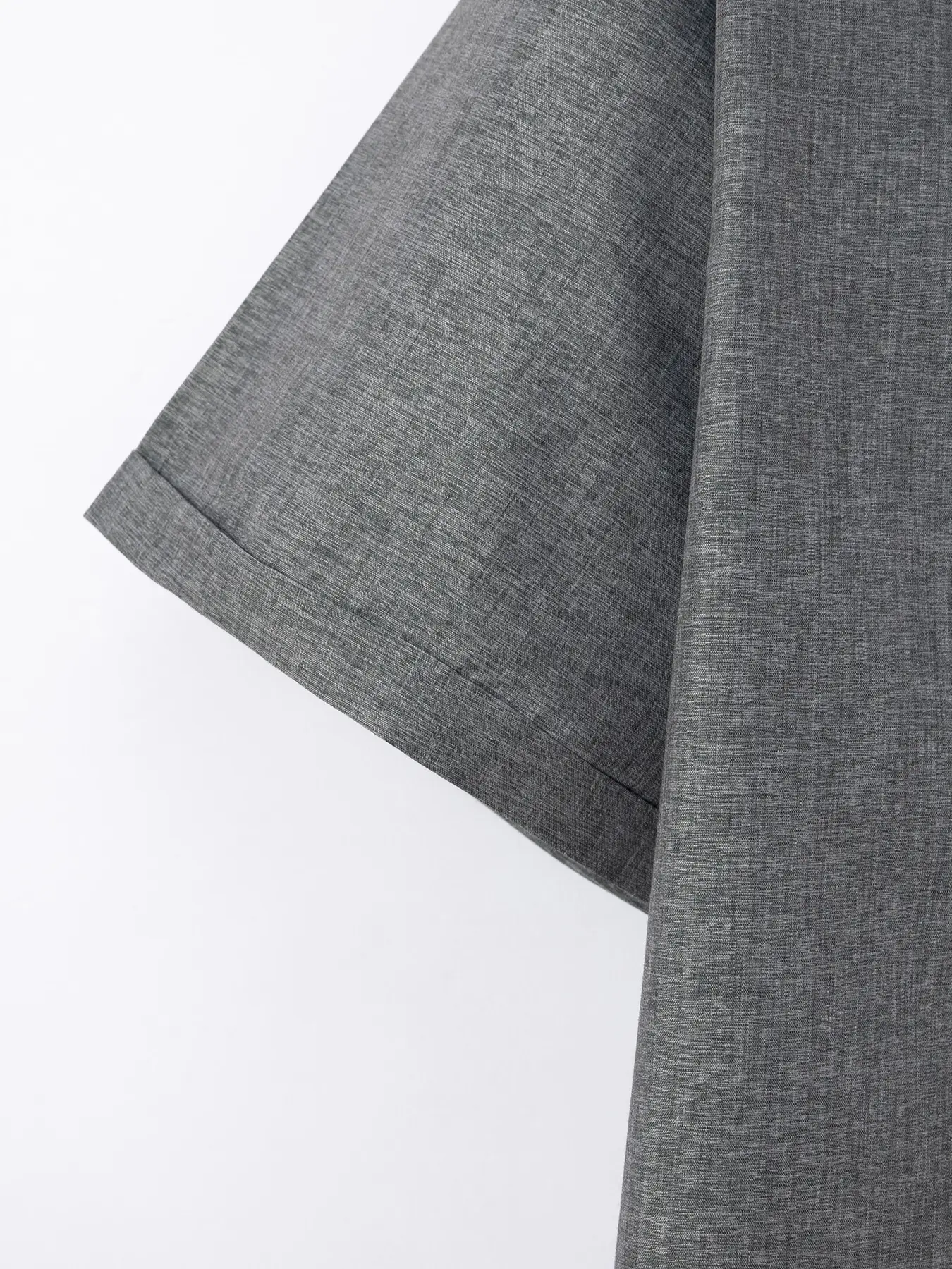Men Cotton Linen Short Sleeve Shirt Grey Plus Size — feature 7