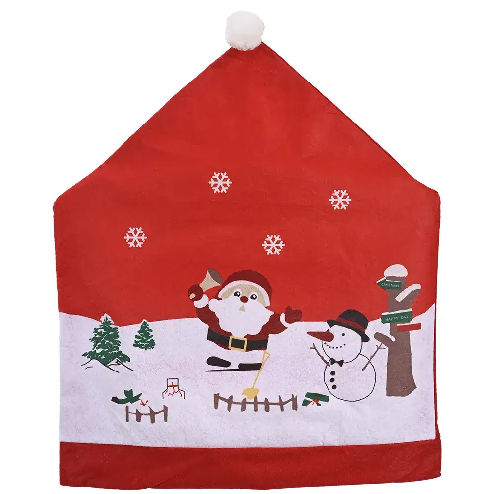 Christmas Snowman Chair Covers Red Non-Woven - Image 6