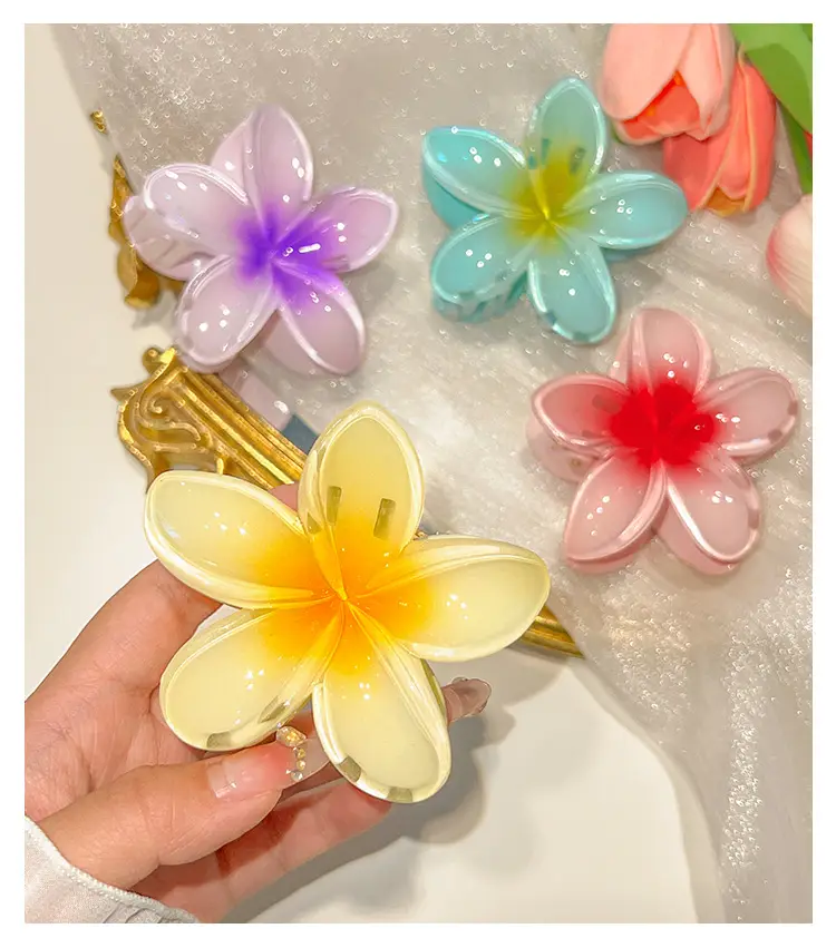 Women's Egg Flower Hairpin with Back of Head Half Tie Clip — feature 11