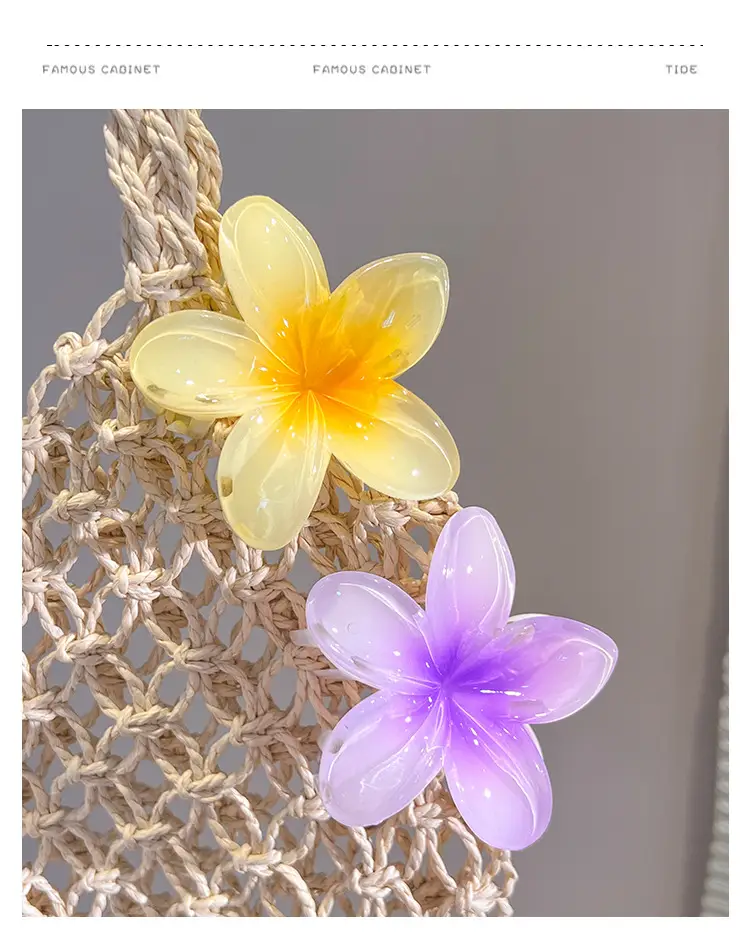 Women's Egg Flower Hairpin with Back of Head Half Tie Clip — feature 6