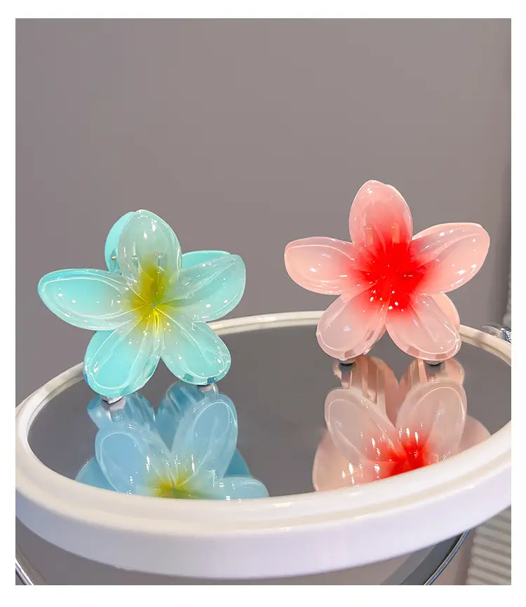 Women's Egg Flower Hairpin with Back of Head Half Tie Clip — feature 7
