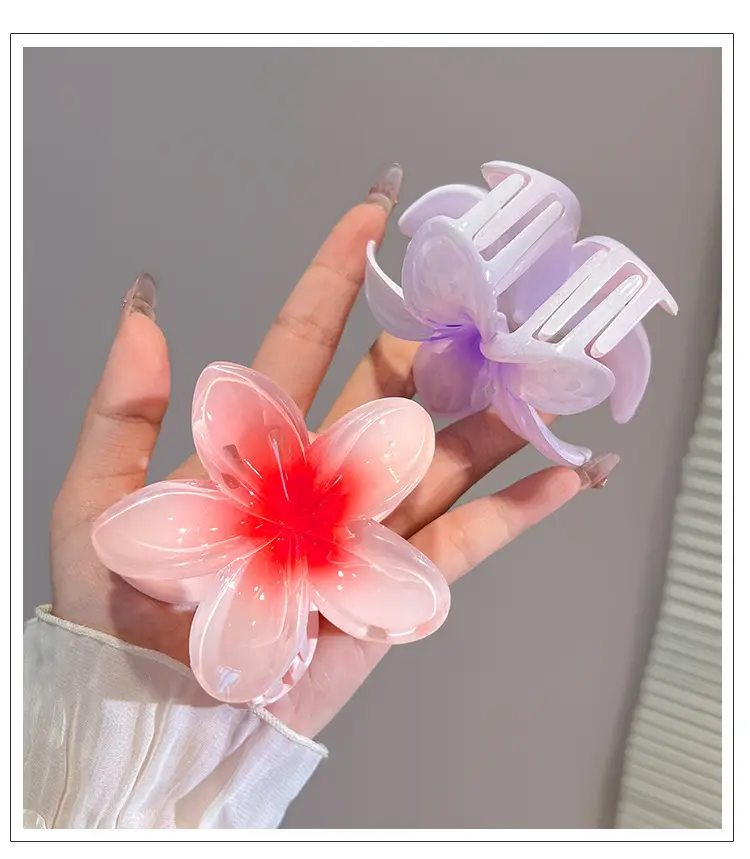 Women's Egg Flower Hairpin with Back of Head Half Tie Clip — feature 8