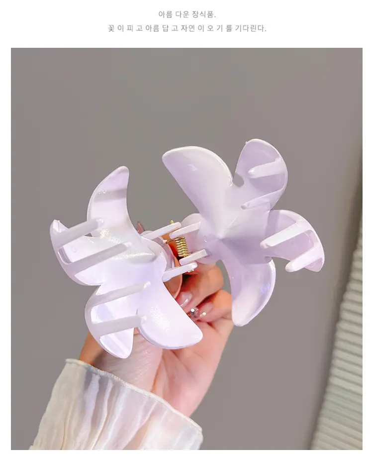 Women's Egg Flower Hairpin with Back of Head Half Tie Clip — feature 9