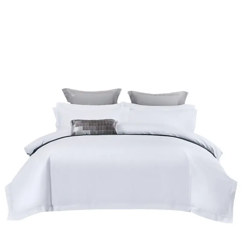 Four-Piece Linen Set for Star-Rated Hotels, Four Seasons Style, Pure White, Hotel and B&B Bedding Set, Bed Sheet and Fitted Sheet Style