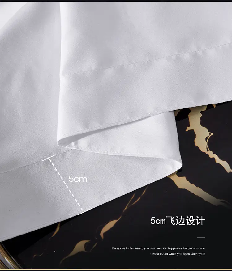 Four-Piece Linen Set for Star-Rated Hotels, Four Seasons Style, Pure White, Hotel and B&B Bedding Set, Bed Sheet and Fitted Sheet Style — feature 12