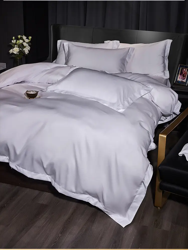 Four-Piece Linen Set for Star-Rated Hotels, Four Seasons Style, Pure White, Hotel and B&B Bedding Set, Bed Sheet and Fitted Sheet Style — feature 8