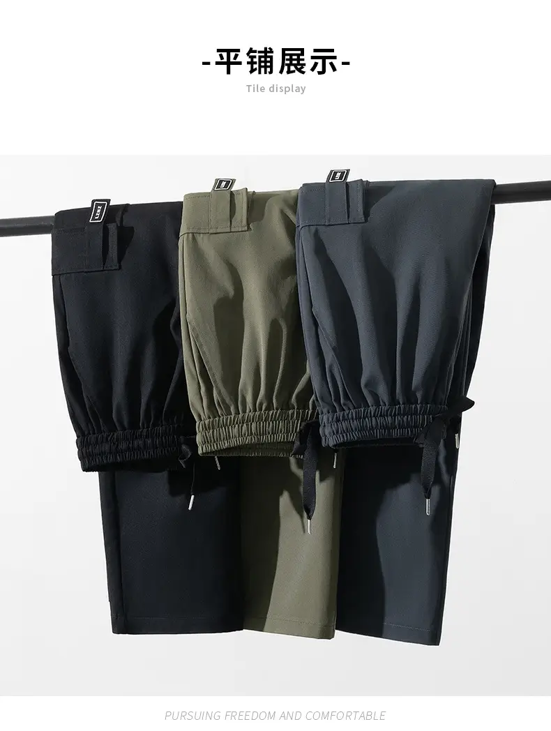 Men Black Straight Leg Cargo Pants Spring Autumn 2025 — feature 24