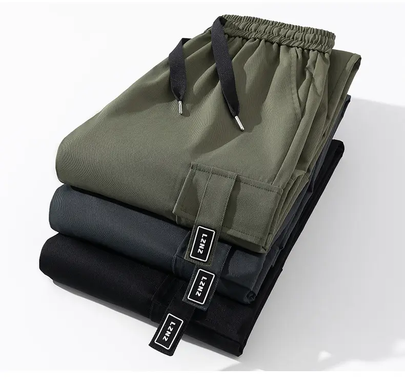 Men Black Straight Leg Cargo Pants Spring Autumn 2025 — feature 25