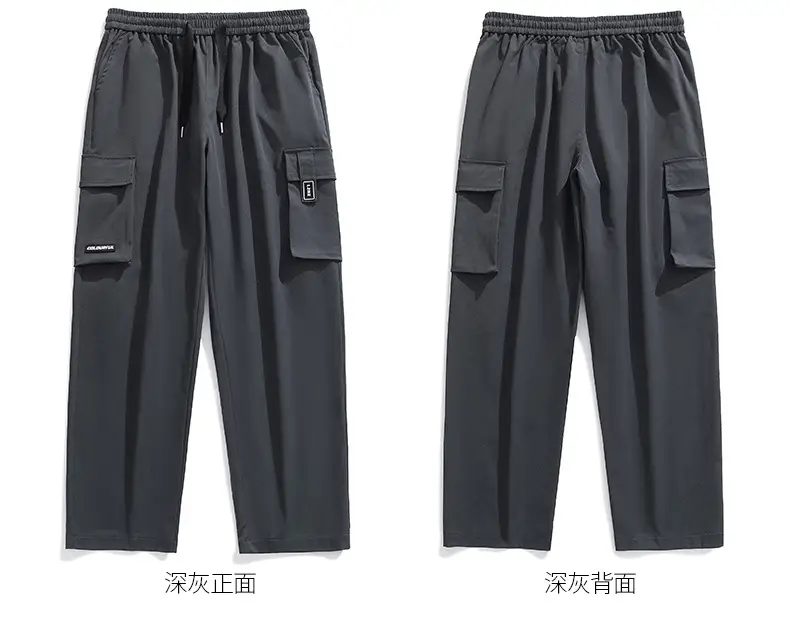 Men Black Straight Leg Cargo Pants Spring Autumn 2025 — feature 27