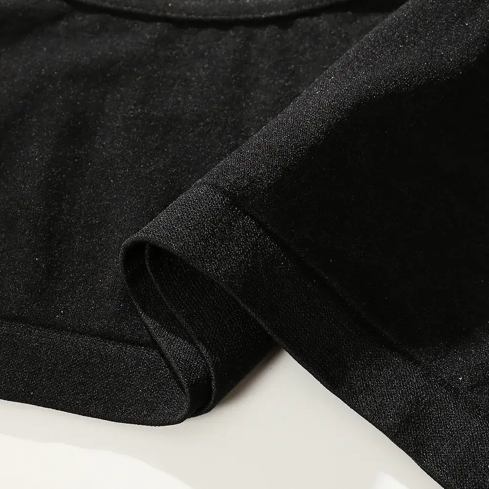 Black Round Neck Non-Buckle Vest Bra Wide Strap - Image 4