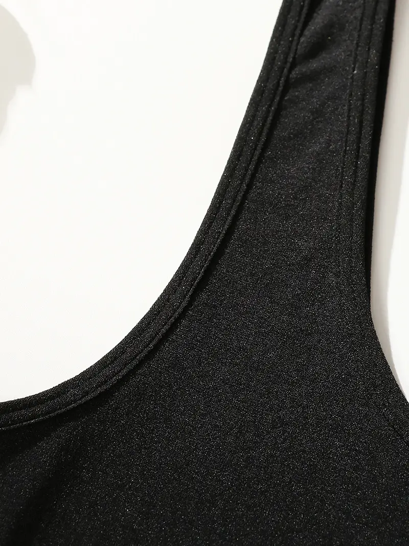 Black Round Neck Non-Buckle Vest Bra Wide Strap — feature 8