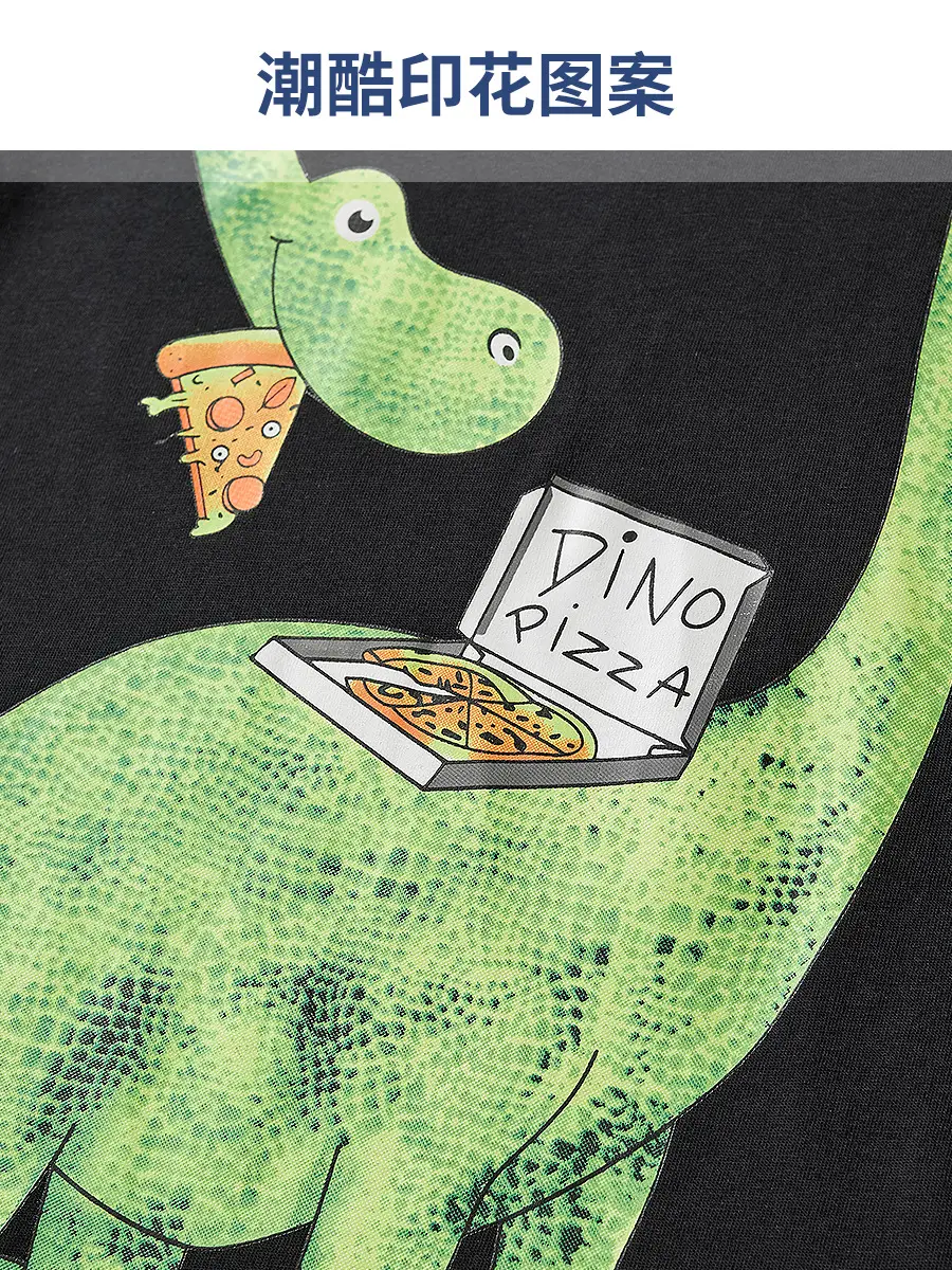 European American Boys Dino Pizza T-Shirt Set 2025 - Image 5