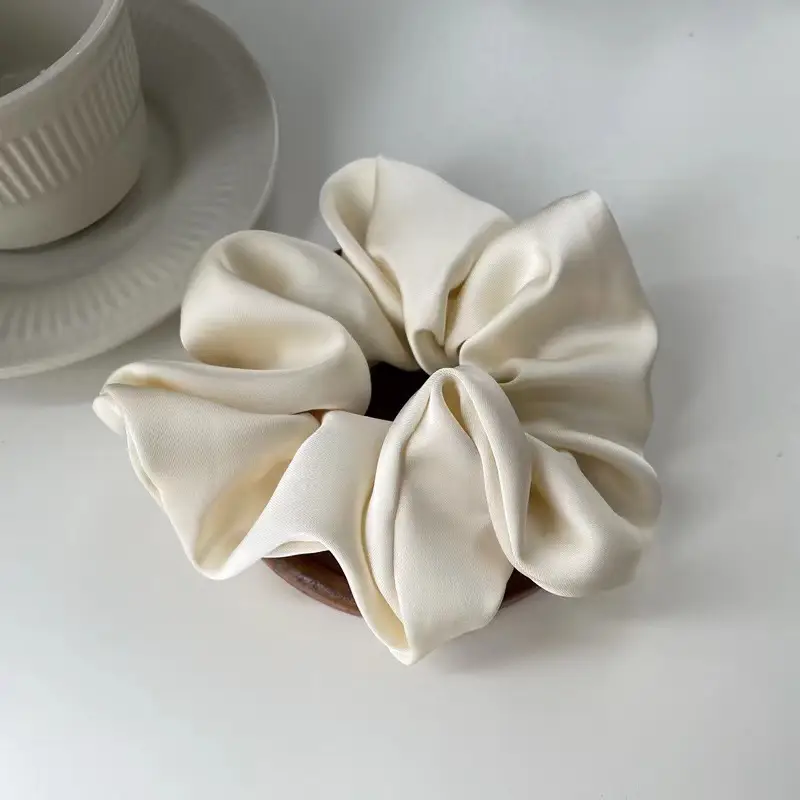 Brown Satin Hair Ring for Women High Elastic Tie - Image 4