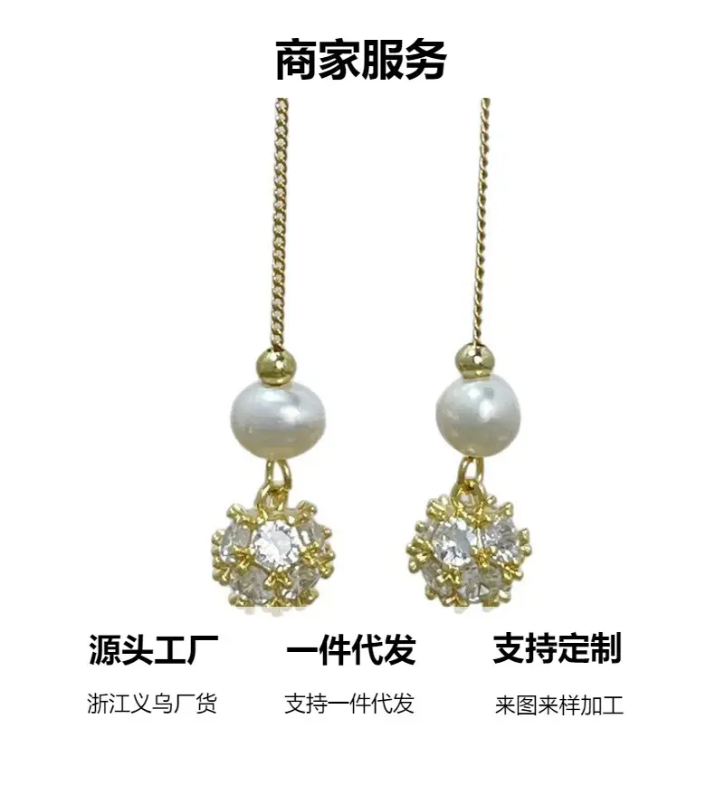Copper Plated Zircon Pearl Earrings for Women — feature 7