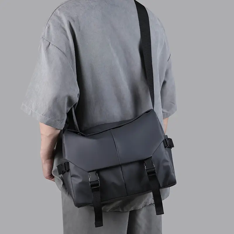 Men's Black Crossbody Bag Large Capacity Business Casual - Image 4