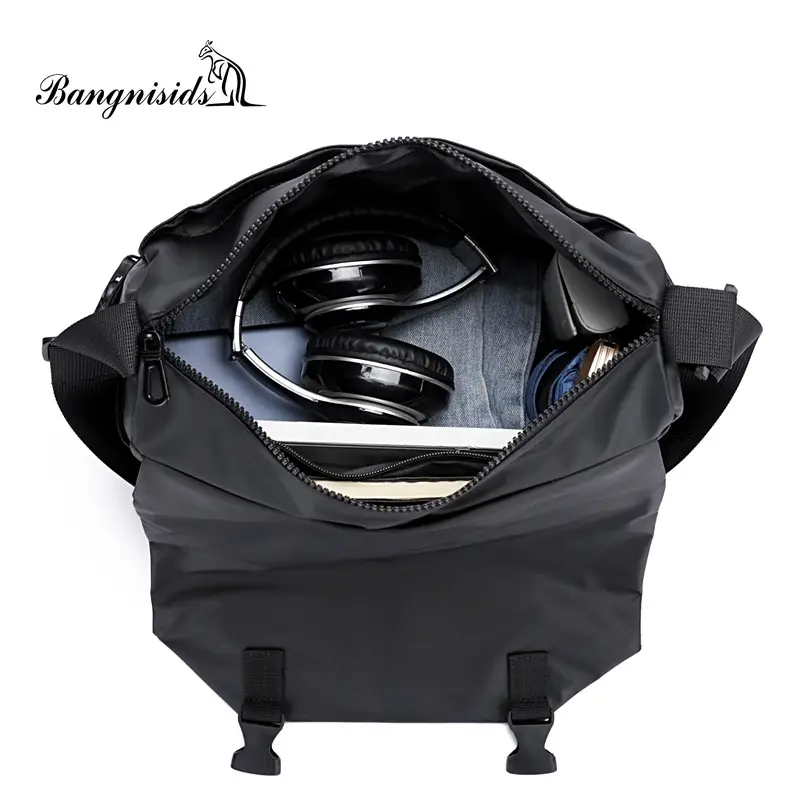 Men's Black Crossbody Bag Large Capacity Business Casual - Image 6