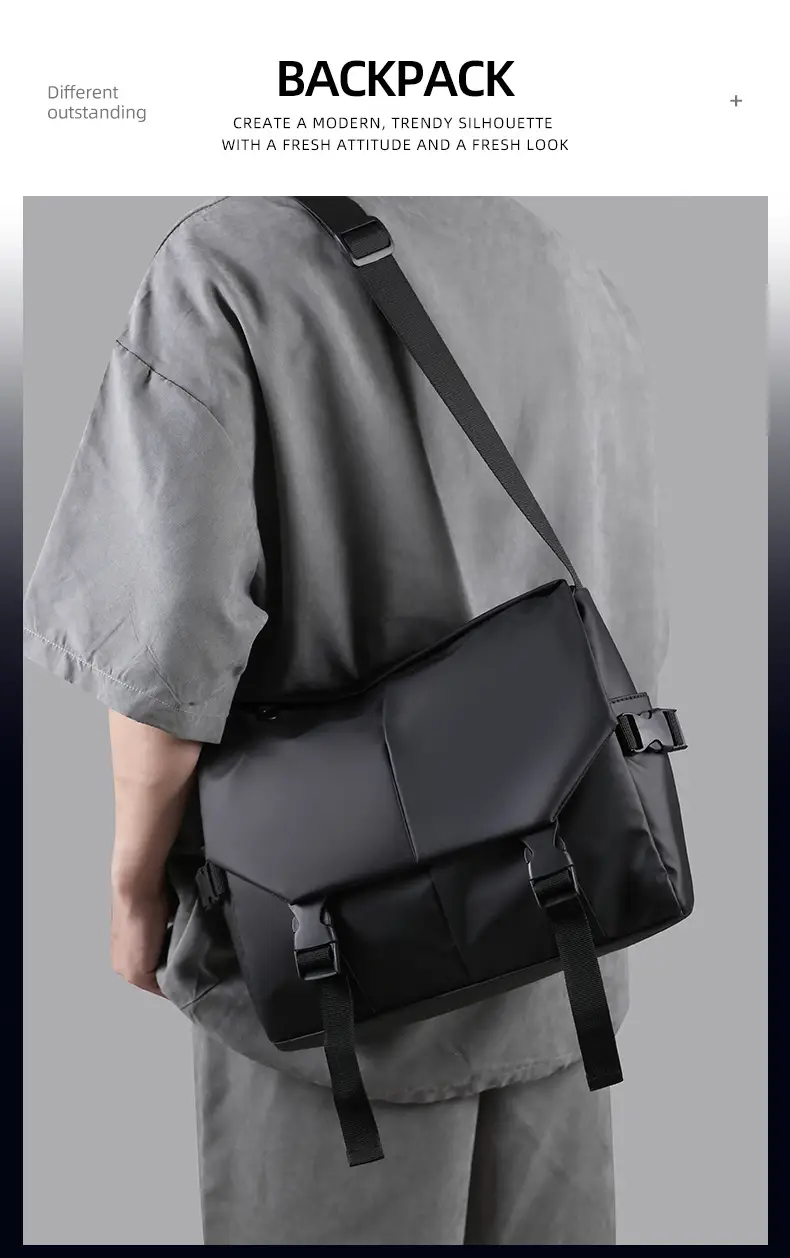 Men's Black Crossbody Bag Large Capacity Business Casual — feature 3