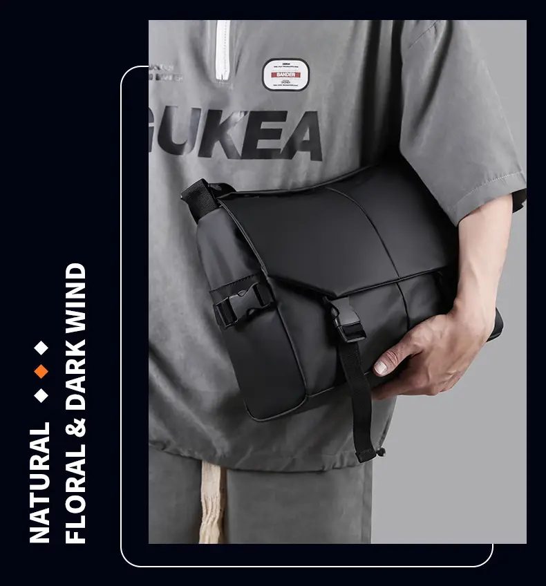 Men's Black Crossbody Bag Large Capacity Business Casual — feature 4