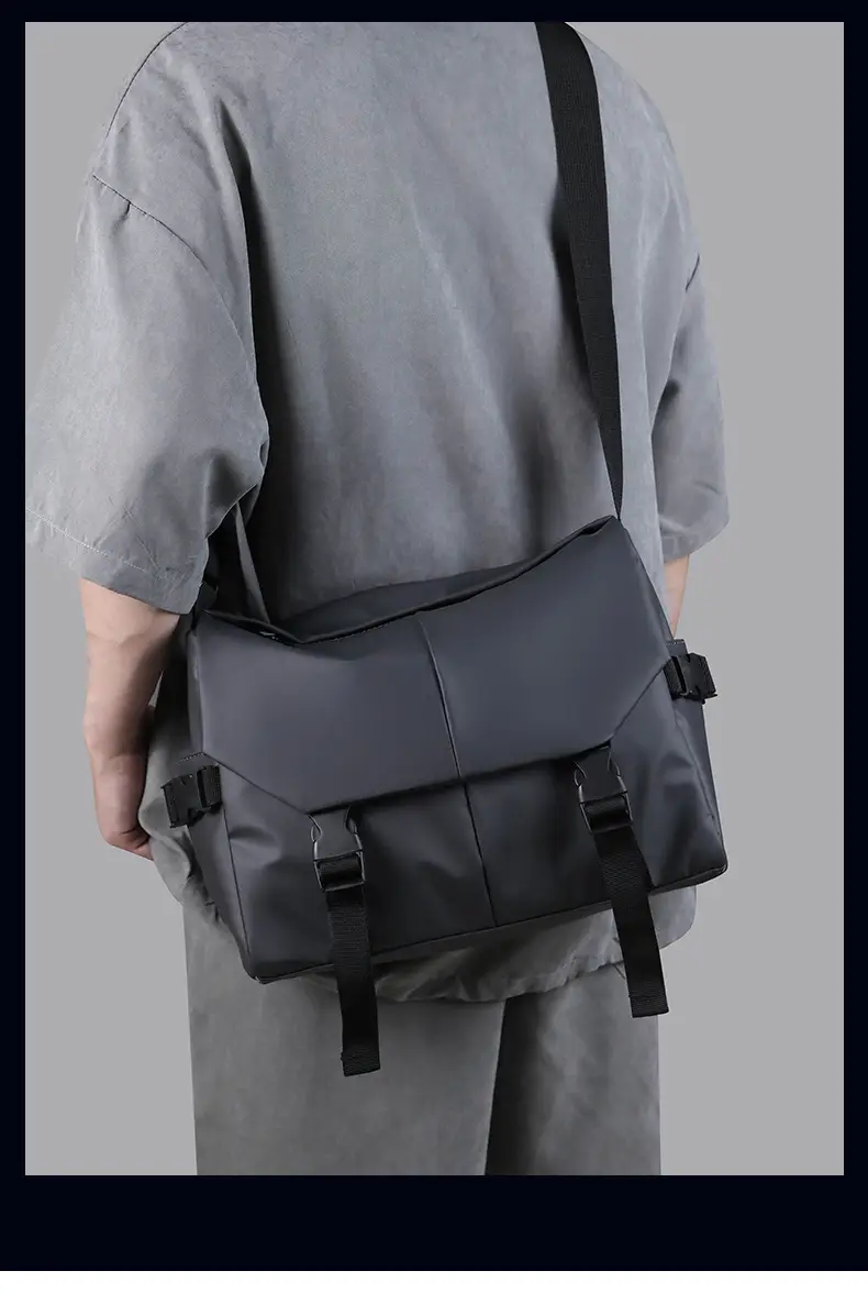 Men's Black Crossbody Bag Large Capacity Business Casual — feature 5