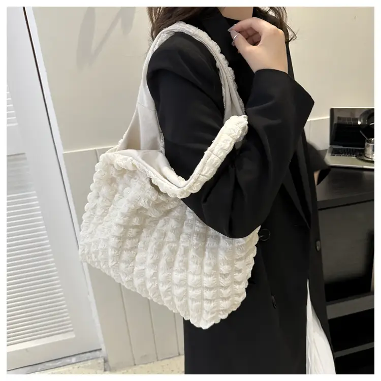 Black Pleated Shoulder Bag for Women — feature 26
