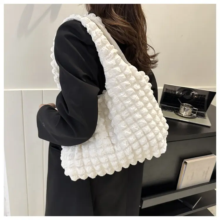 Black Pleated Shoulder Bag for Women — feature 28