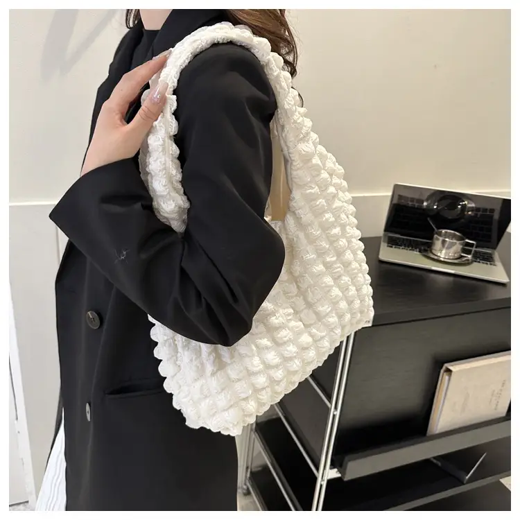 Black Pleated Shoulder Bag for Women — feature 29