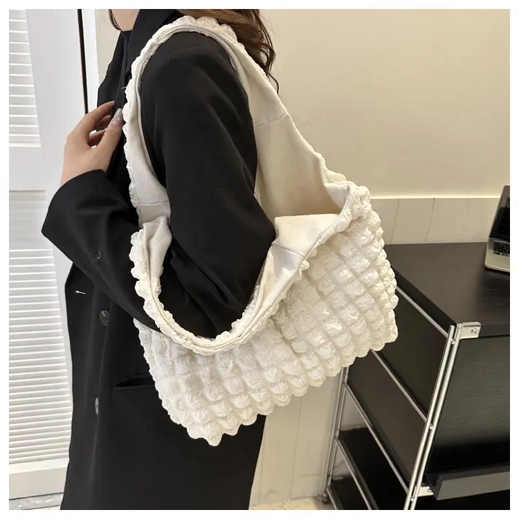 Black Pleated Shoulder Bag for Women — feature 30
