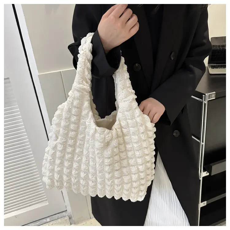 Black Pleated Shoulder Bag for Women — feature 31