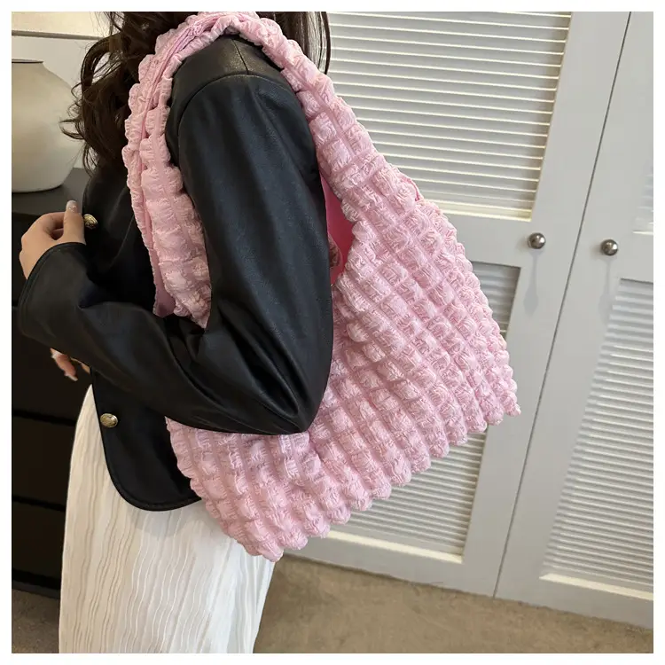 Black Pleated Shoulder Bag for Women — feature 42