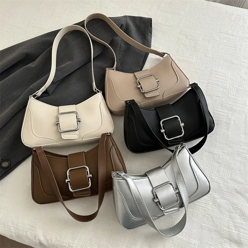 Silver French Style Shoulder Bag for Women - Image 9