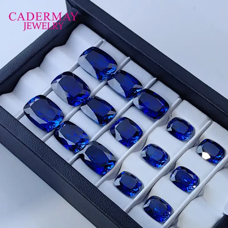 Royal Blue Artificial Sapphire Fake Nails for Women - Image 4