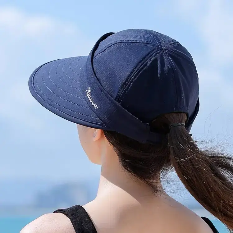 Women Sun Visor Hat with Big Brim Anti UV Duck Tine - Image 9