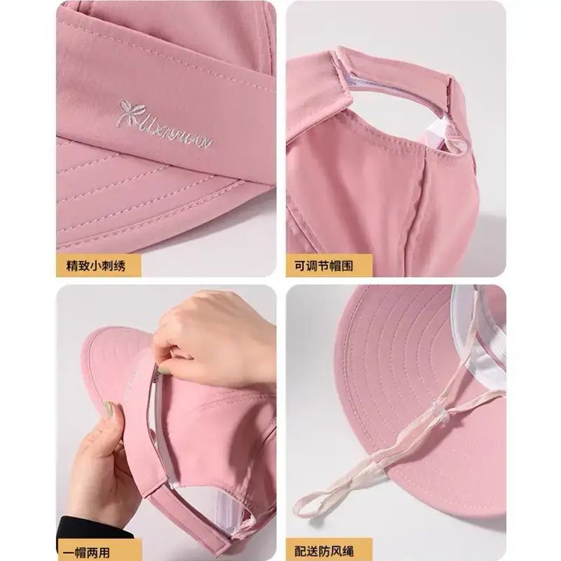 Women Sun Visor Hat with Big Brim Anti UV Duck Tine - Image 10