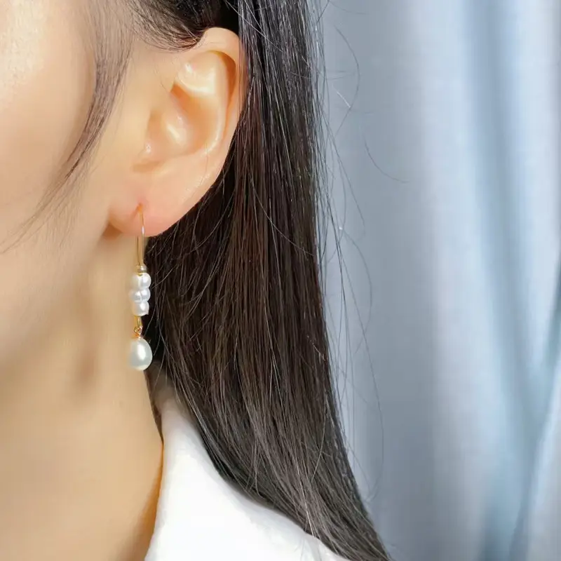 Copper Pearl Earrings for Women - Image 4