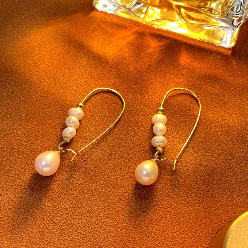 Copper Pearl Earrings for Women — feature 4