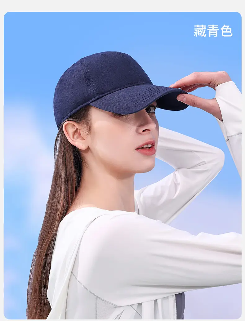Women White Cotton UV50+ Baseball Cap — feature 11