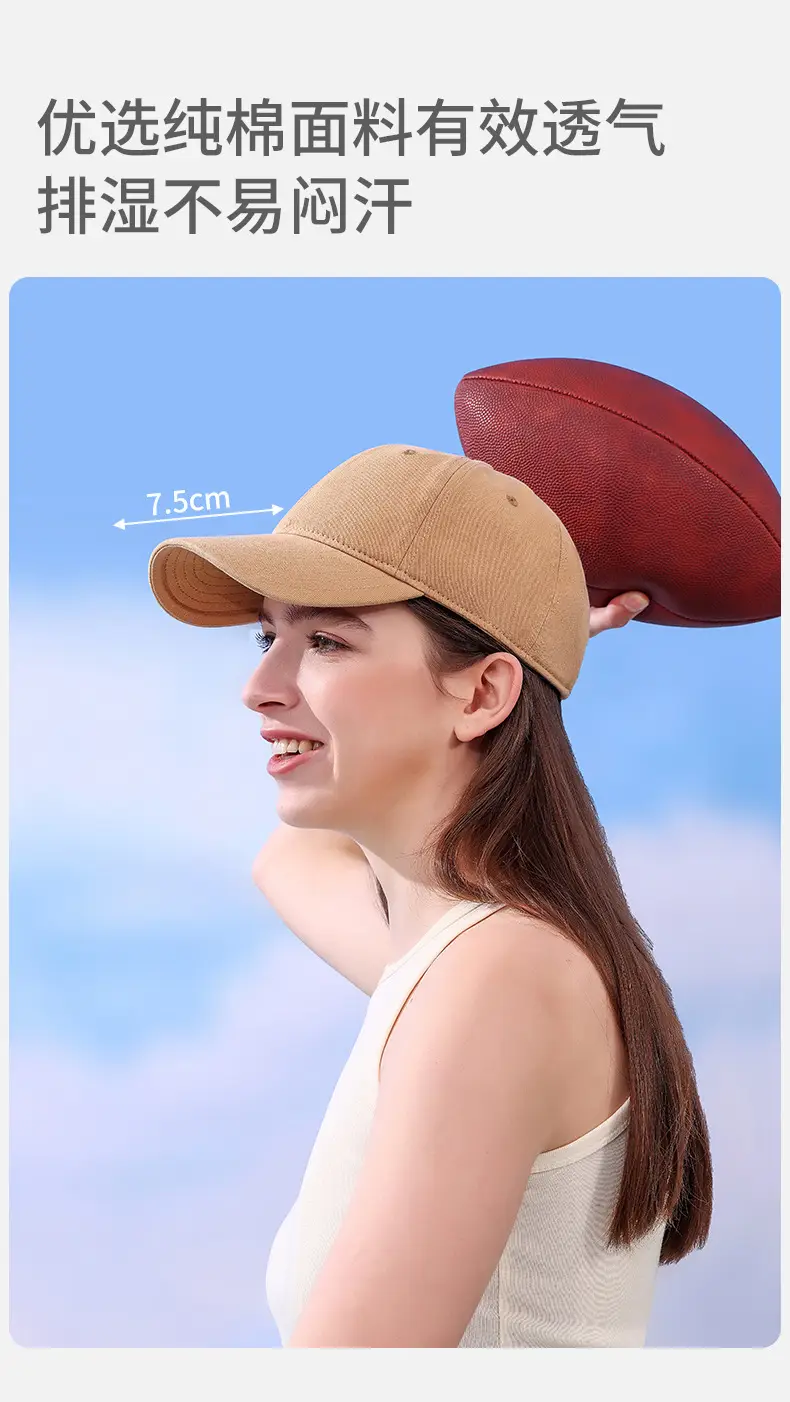 Women White Cotton UV50+ Baseball Cap — feature 5