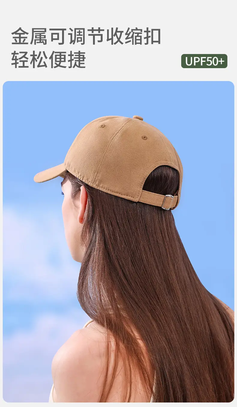 Women White Cotton UV50+ Baseball Cap — feature 7