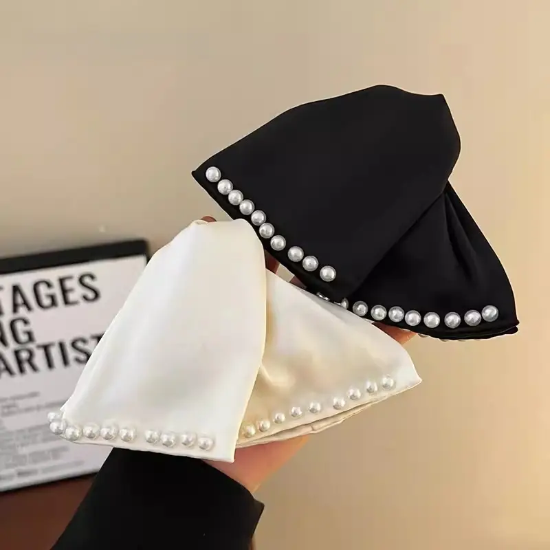 Vintage Pearl Bow Hairpin for Women High-Grade Shark Clip - Image 4