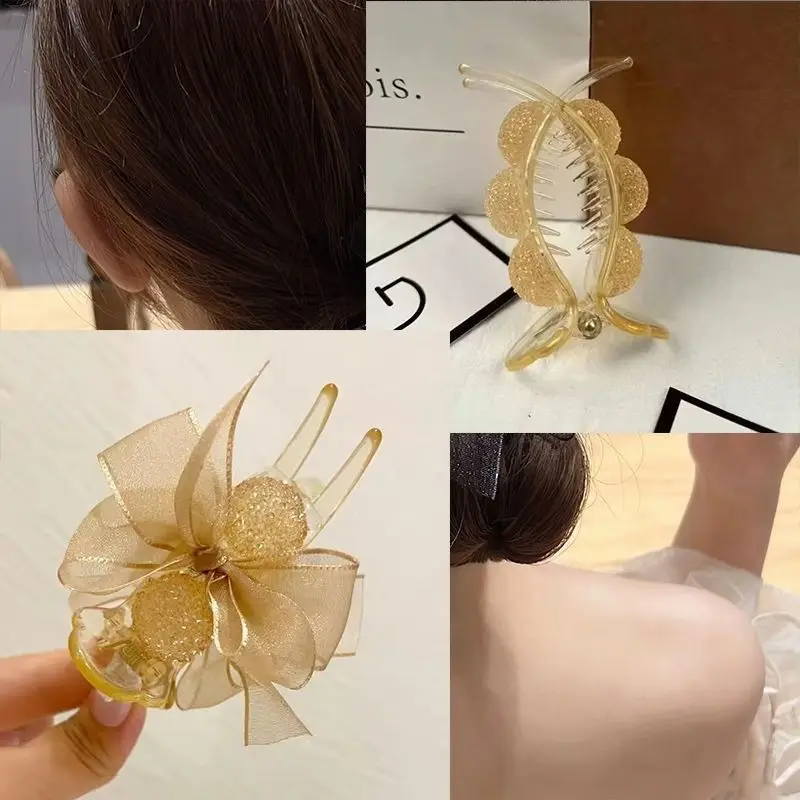 Gold Shark Clip for Women's Hairpin with Full Diamond Design - Image 5