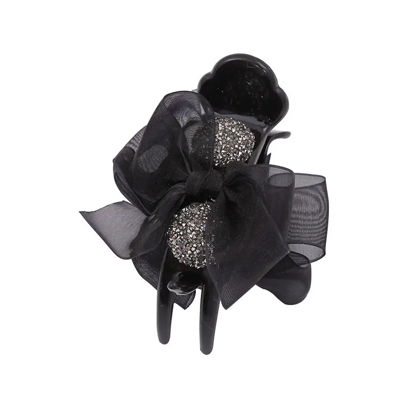 Gold Shark Clip for Women's Hairpin with Full Diamond Design - Image 6