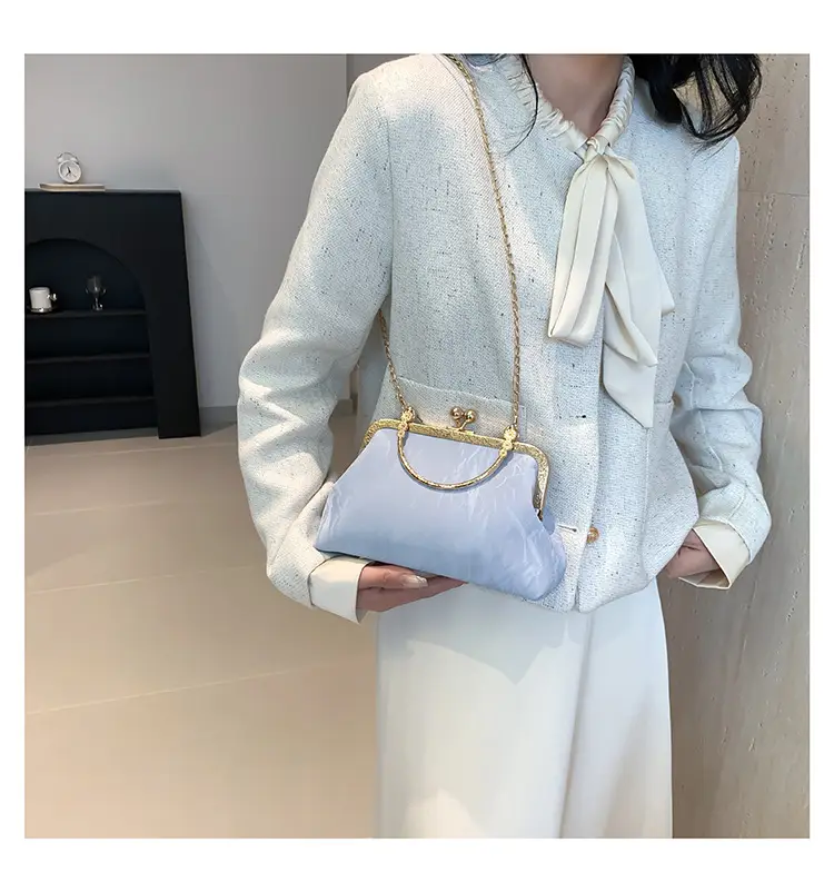 Black Velvet Gentle Lock Shoulder Bag for Women — feature 14