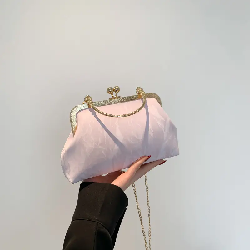 Black Velvet Gentle Lock Shoulder Bag for Women - Image 3