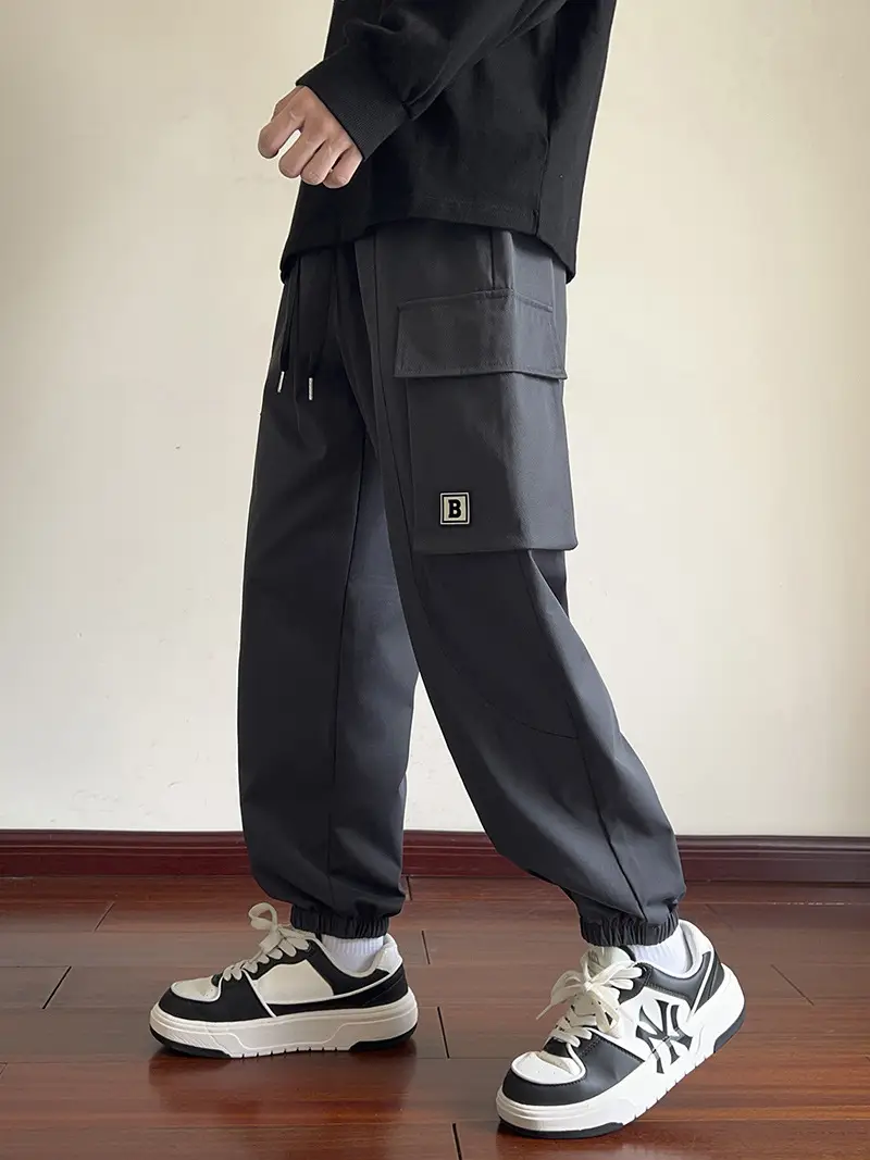 Men's Beige Cargo Pants 2025 Loose Fit Casual Joggers - Image 5
