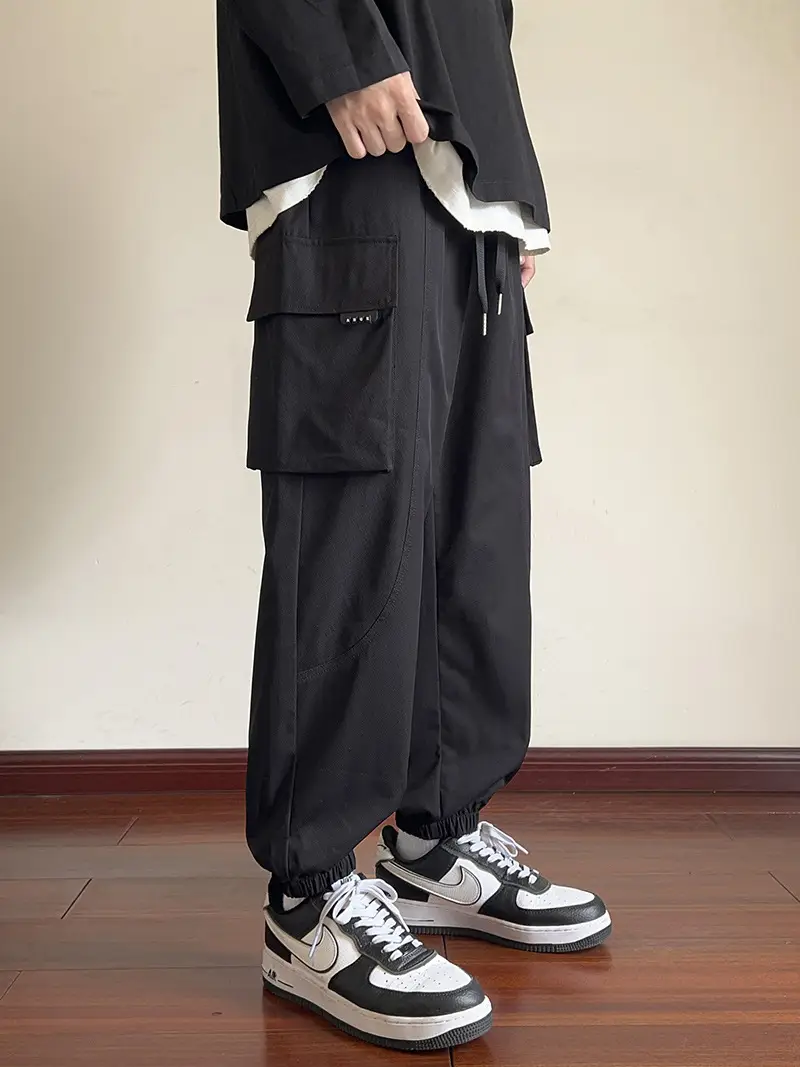 Men's Beige Cargo Pants 2025 Loose Fit Casual Joggers - Image 6