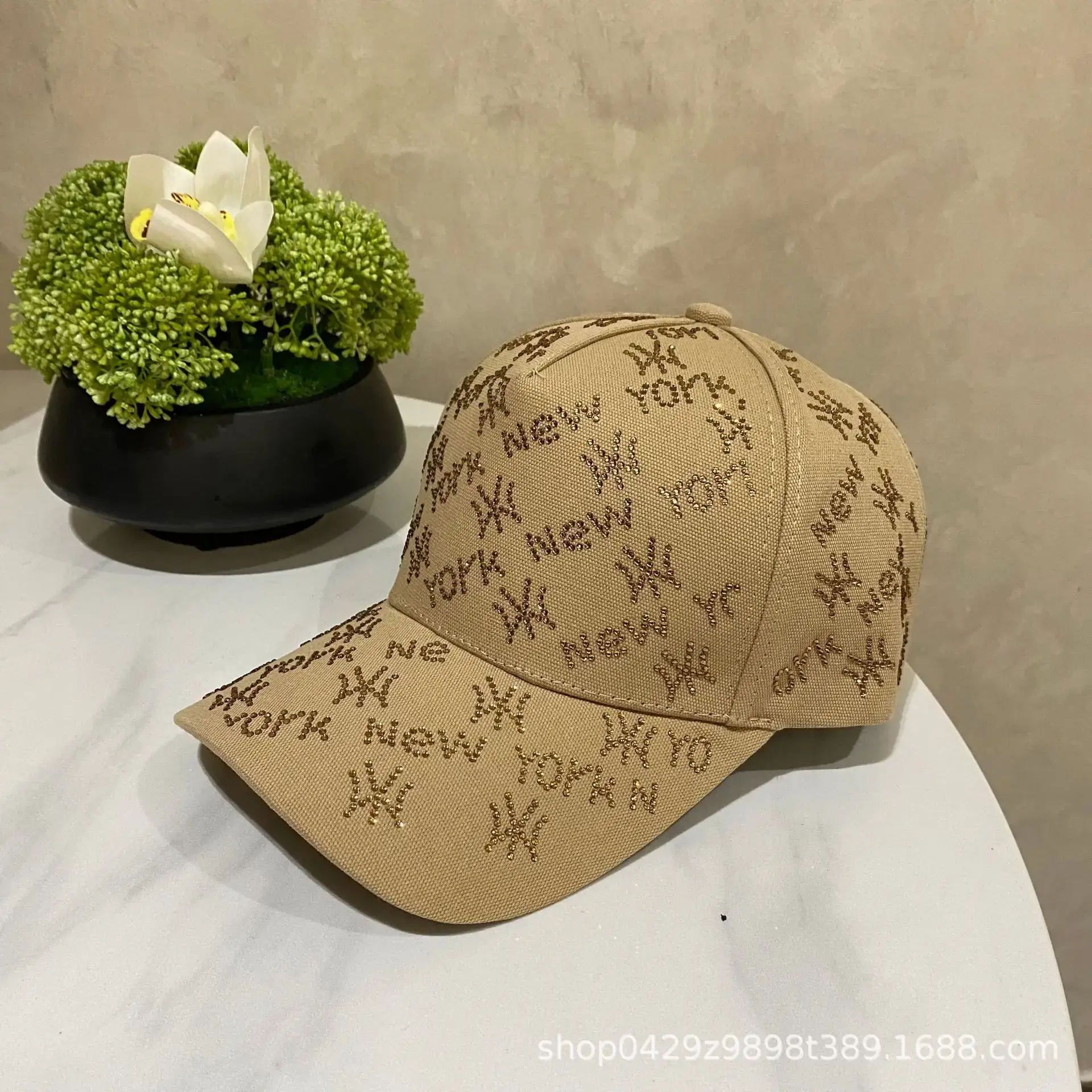 Louis Louis 2025 Rhinestone Letter Cap Women - Image 4