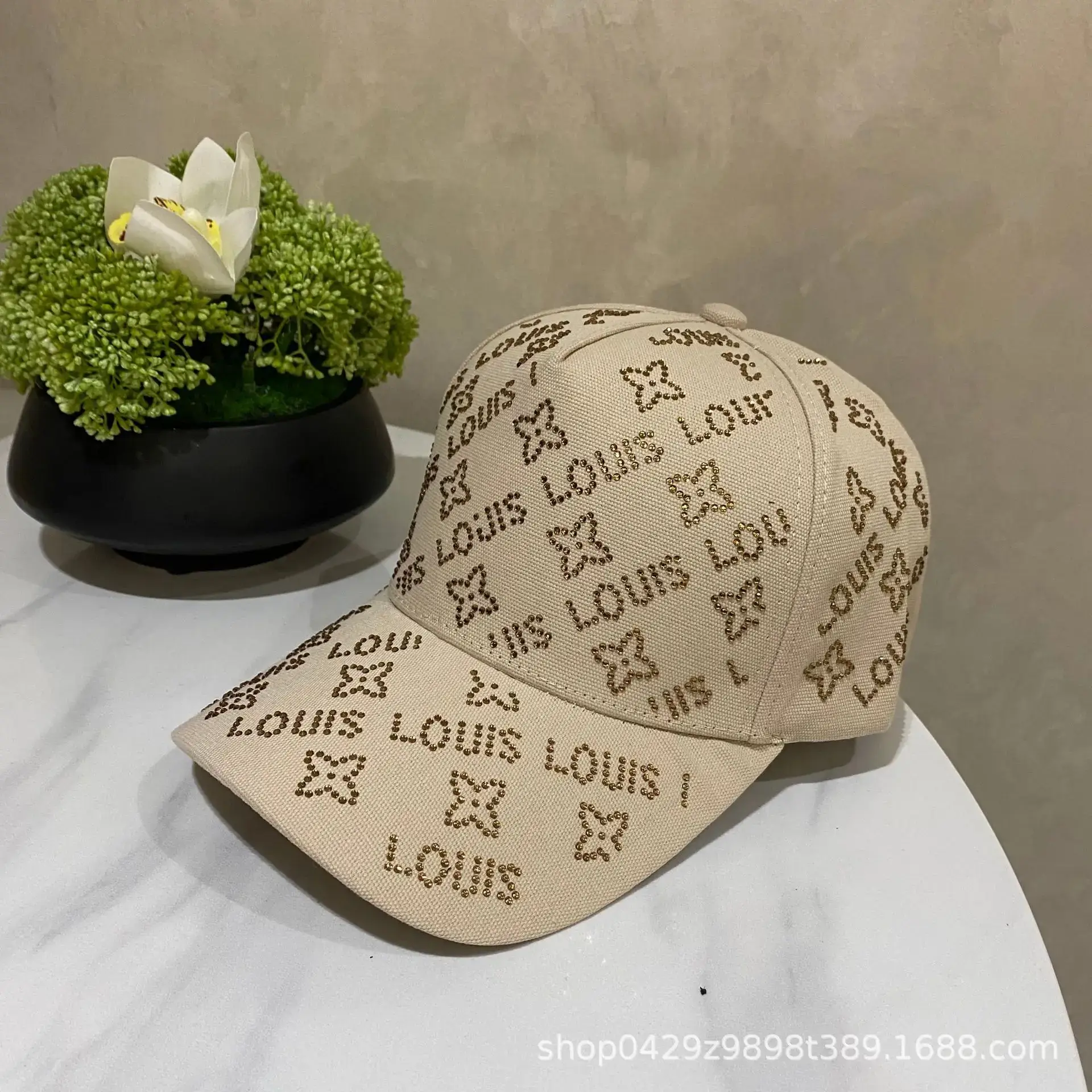 Louis Louis 2025 Rhinestone Letter Cap Women - Image 5